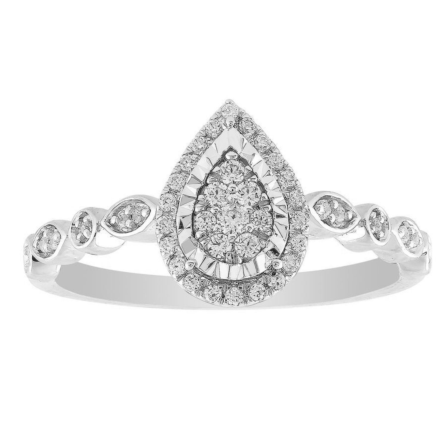 0011830_ladies-ring-15-ct-round-diamond-10k-white-gold LADIES RINGS 1/10 CT ROUND DIAMOND SILVER - Image 1