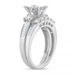 14K  3.00 CT  PRINCESS CUT Diamond  BRIDAL  RING - Image 2