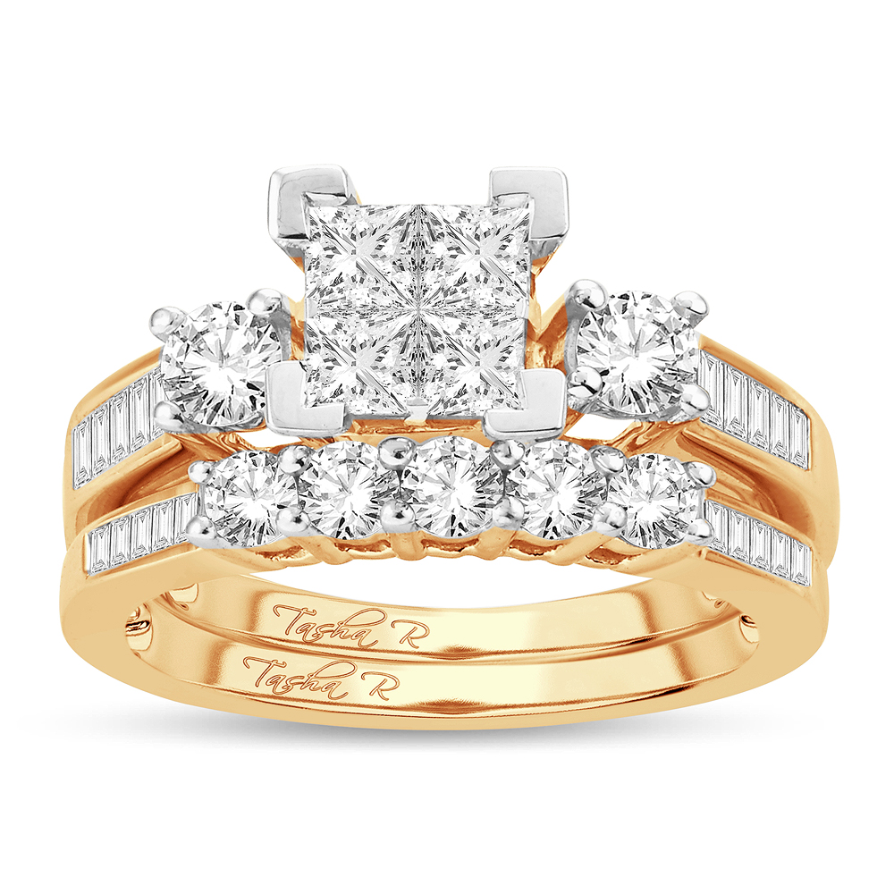 31029_1-1.jpg 14K 2.00 CT PRINCESS CUT Diamond BRIDAL RING - Image 1
