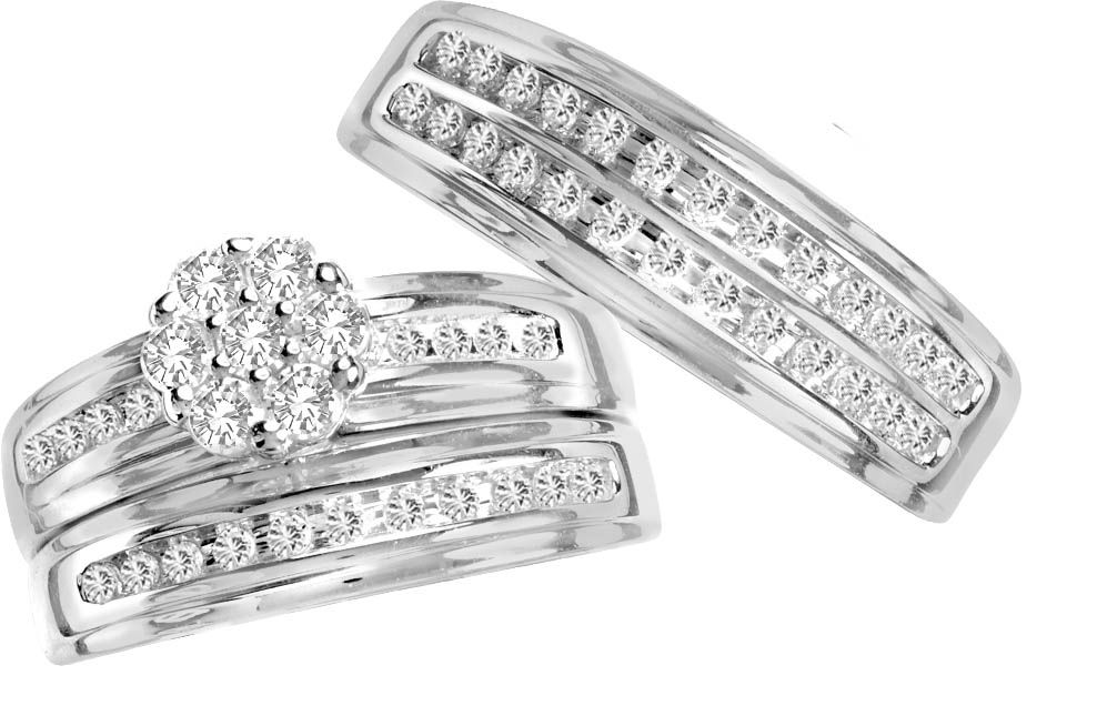 36147.jpg 14K 0.82CT Diamond TRIO SET - Image 1