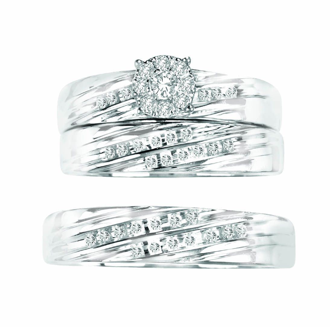 37015.jpg 14K 0.35CT TRIO SET - Image 1