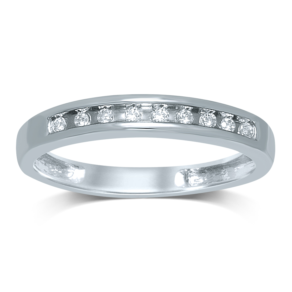 37982.jpg SILVER 0.10CT Diamond LADIES BAND - Image 1