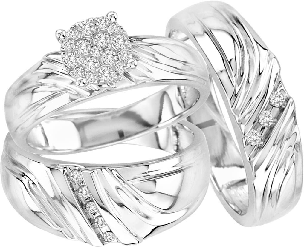 38555.jpg 14K 0.36CT Diamond TRIO SET - Image 1