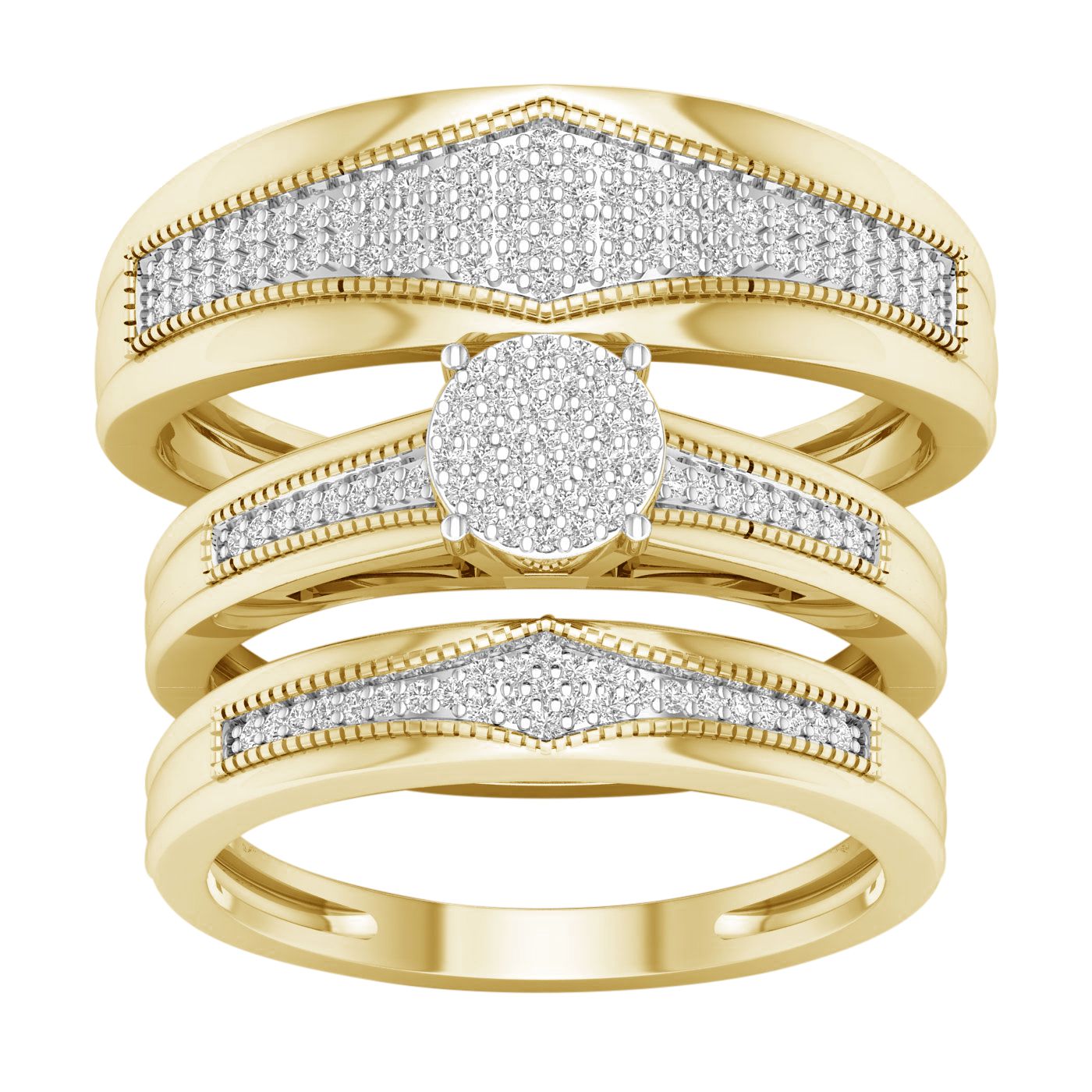 39268.jpg 10K 0.40CT Diamond Trio Set - Image 1