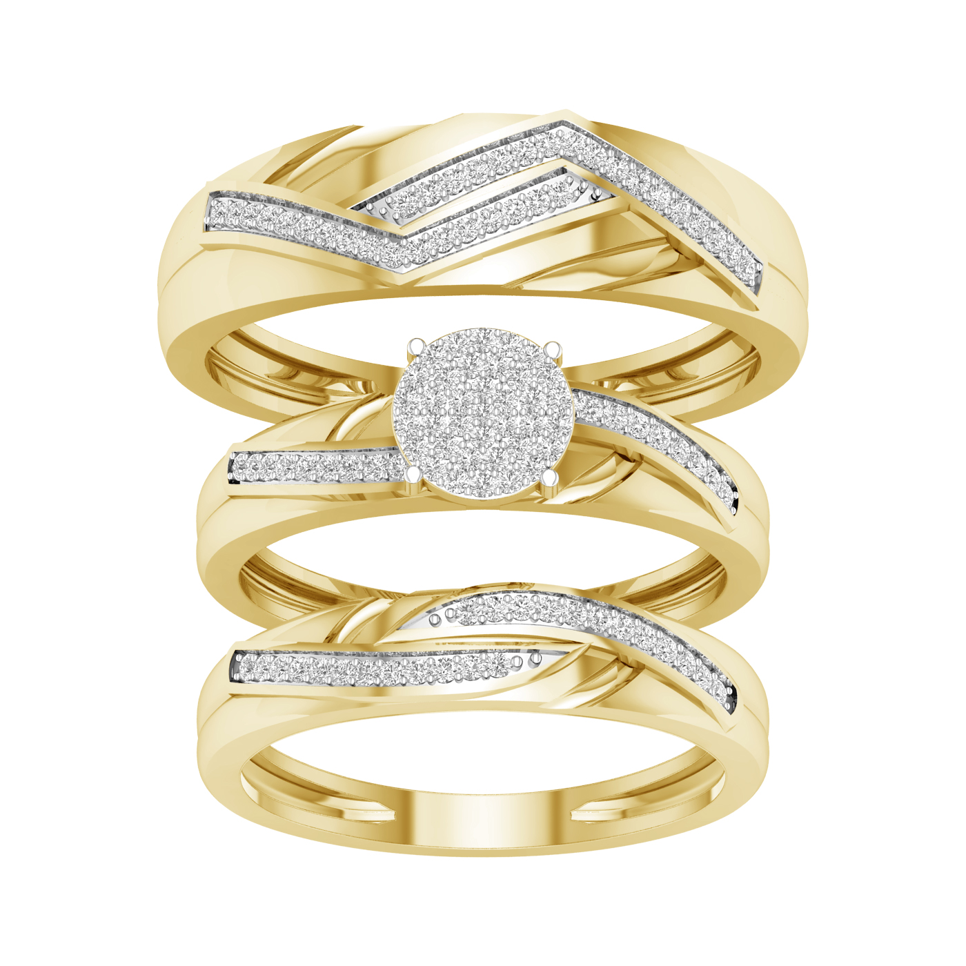 40766.jpg 10K 0.33CT Diamond Trio Set - Image 1