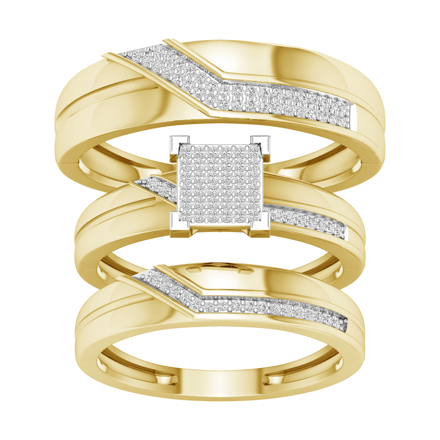 51606.jpg 10K 0.33CT DIAM DIAM TRIO SET - Image 1