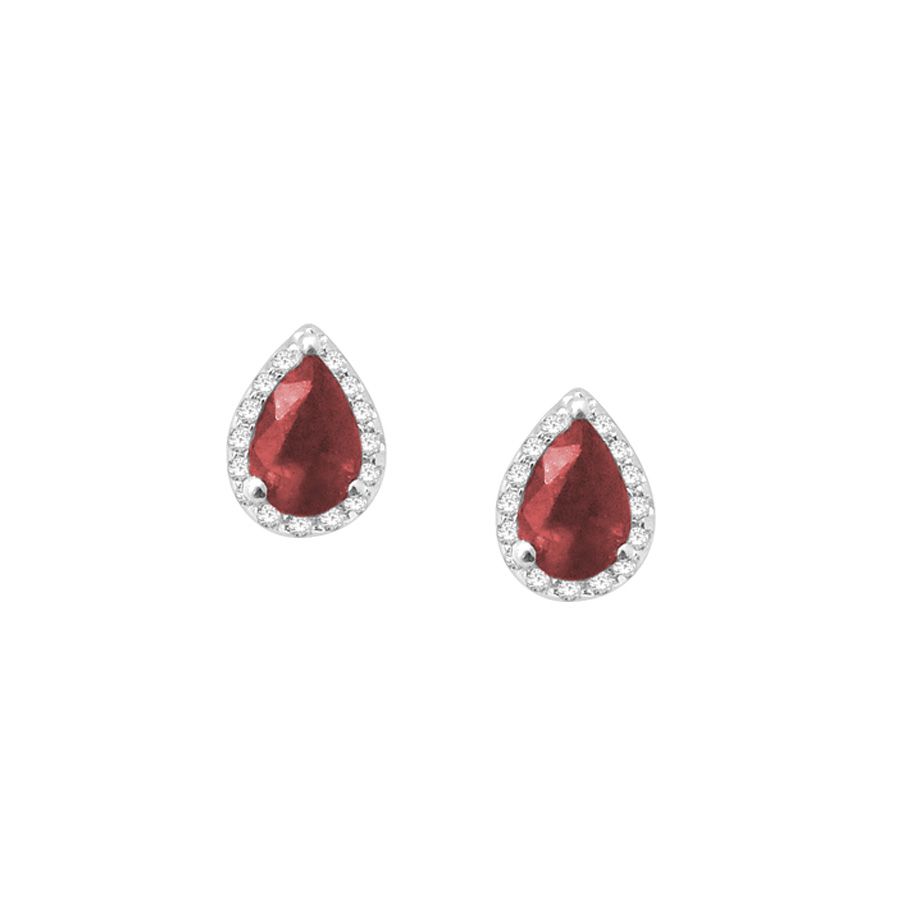 51981.jpg 14K 0.18CT Diamond RUBY Earring - Image 1