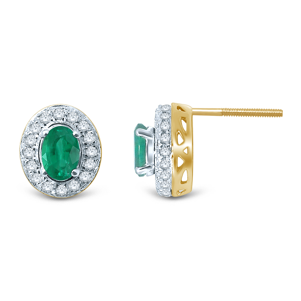 51997.jpg 14K Diamond EMERALD Earring - Image 1