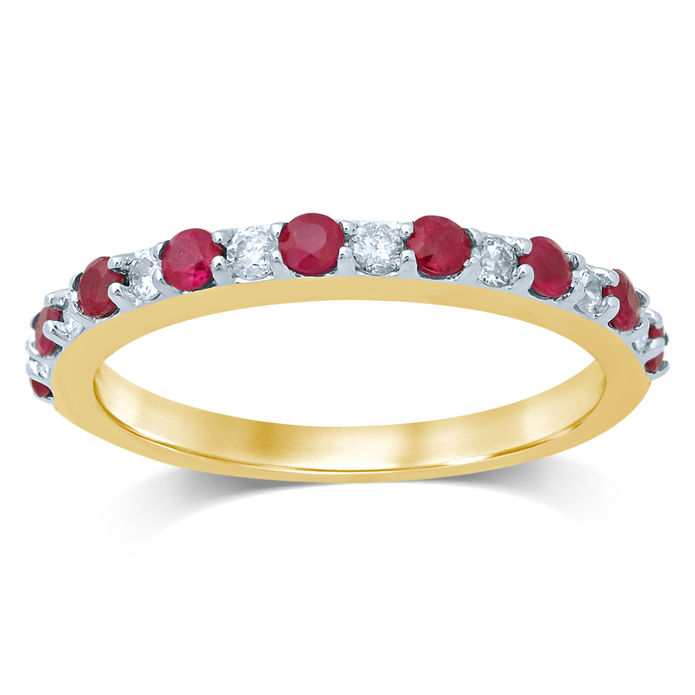 52055.jpg 14K Diamond RUBY BAND - Image 1