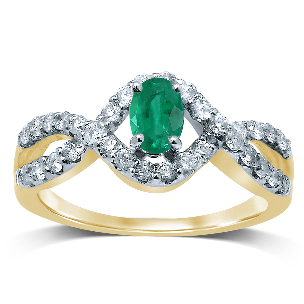 52081.jpg 14K Diamond EMERALD RING - Image 1