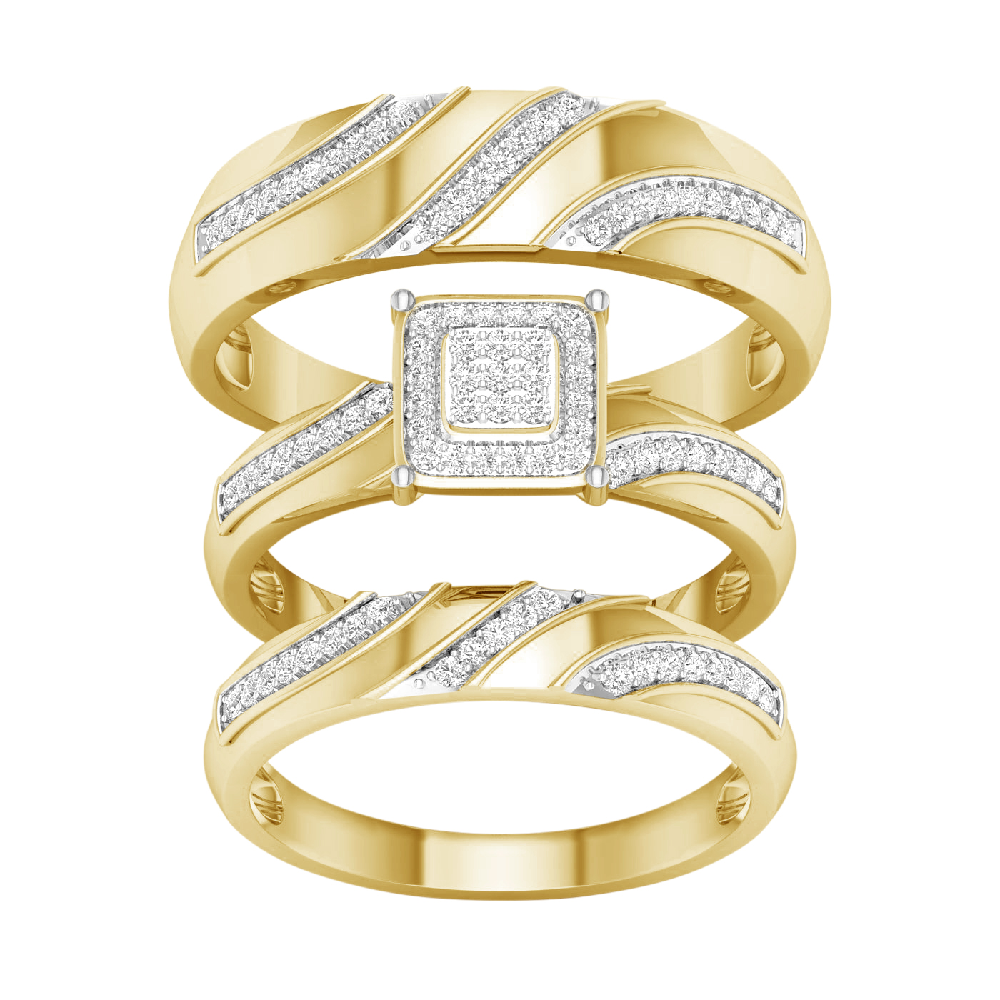 52540.jpg 10K 0.25CT Diamond TRIO SET - Image 1