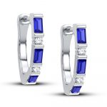 14K 0.04CT Diamond Sapp Earring - Image 2