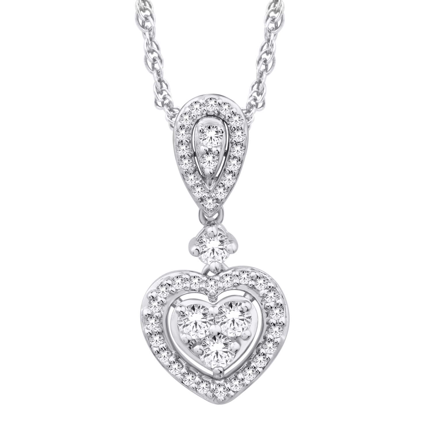 P5266.jpg 10KTGOLD 0.25CTW HEART PENDANT - Image 1