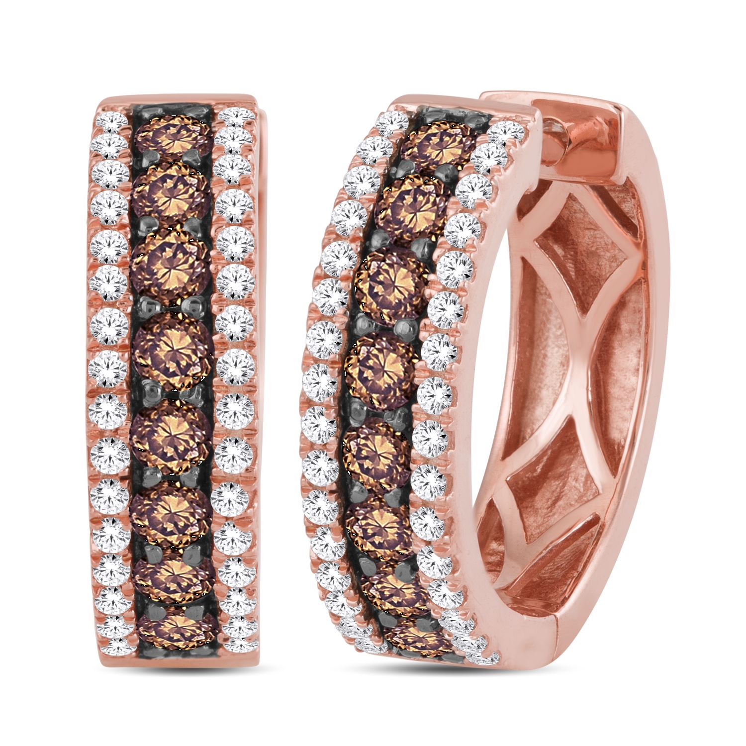 TE1514-1.jpg 14KTGOLD 1.00CTW HOOPS - Image 1