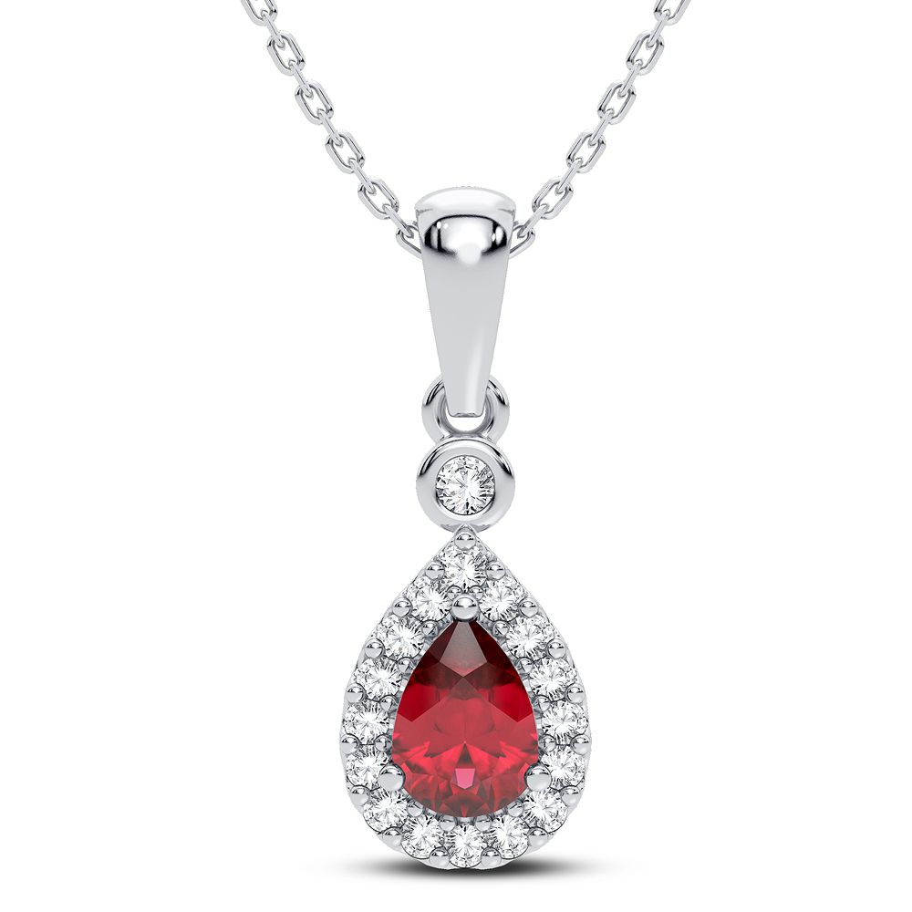 51975_1.jpg 14K 0.10CT Diamond Ruby Pendant - Image 1