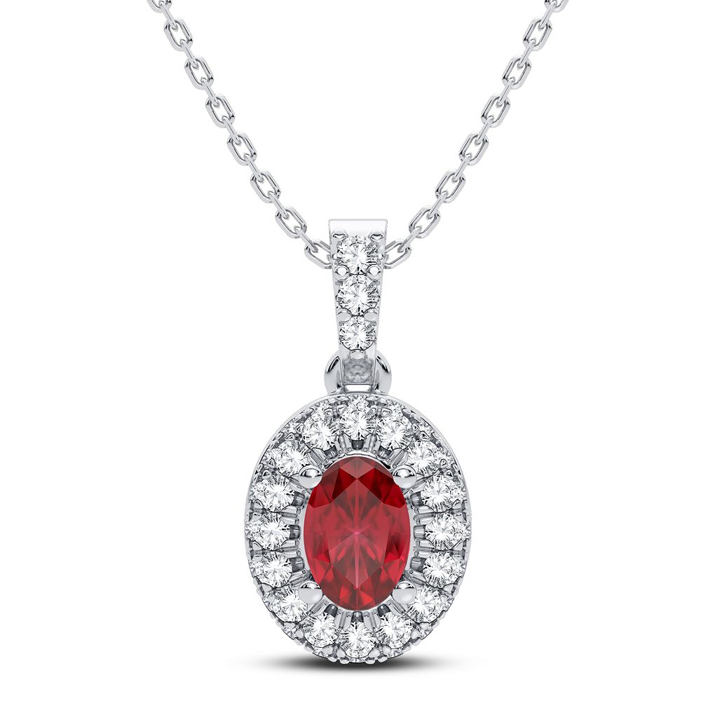 51987_1.jpg 14K 0.35CT Diamond Ruby Pendant - Image 1