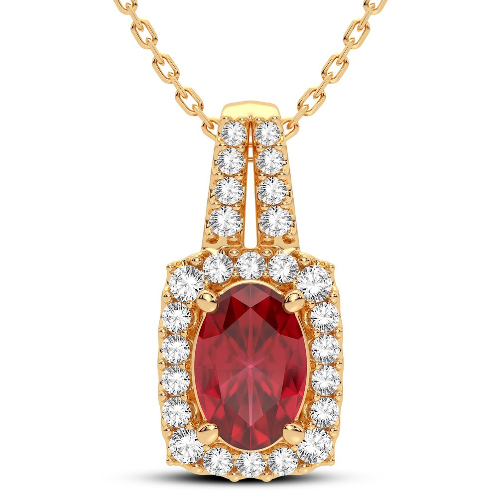 52068_1.jpg 14K 0.26CT Diamond Ruby Pendant - Image 1
