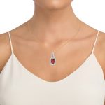 14K 0.26CT Diamond Ruby Pendant - Image 3