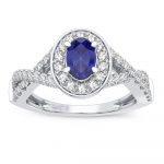 14K 0.40CT Diamond Sapphire Ring