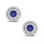 14K 0.28CT Diamond Sapphire Earring - Image 2