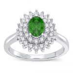14K 0.25CT Diamond Emerald Ring