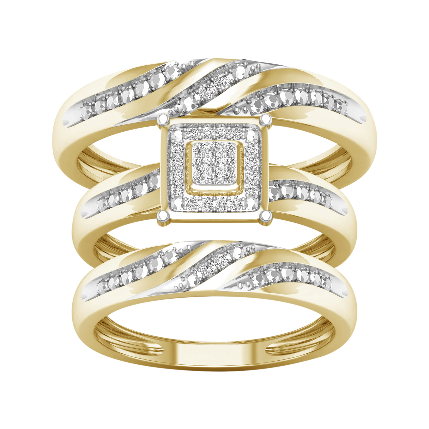 52549.jpg 10K 0.07CT DIAM TRIO SET - Image 1